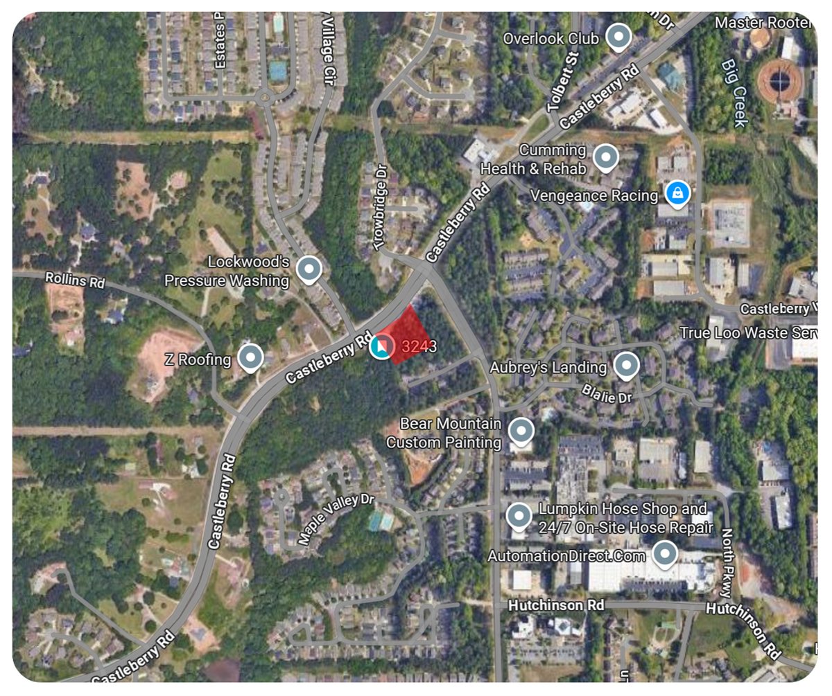 Map showing The Treehouse at Castleberry location